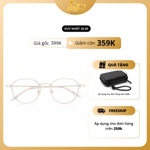 Gọng kính bầu dục - Vàng gold